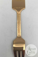 A.ミケルセン クリスマスケーキフォーク 1986年 エナメル入りゴールドプレート スターリングシルバー