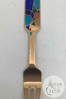 A. Michelsen Julekagegaffel 1990 Forgyldt Sterling Sølv med emalje