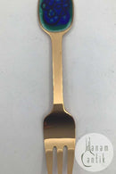 A. Michelsen Julekagegaffel 1987 Forgyldt Sterling Sølv med emalje