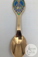 A. Michelsen Juletheske 1984 I forgyldt Sterling Sølv med emalje