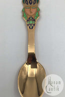 A. Michelsen Juletheske 1982 I forgyldt Sterling Sølv med emalje