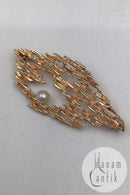 Bernhard Hertz Moderne 14K Guld Broche med perle