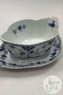 Royal Copenhagen Muschelmalet Vollblond Soßenschüssel mit Unterteller Nr. 1105