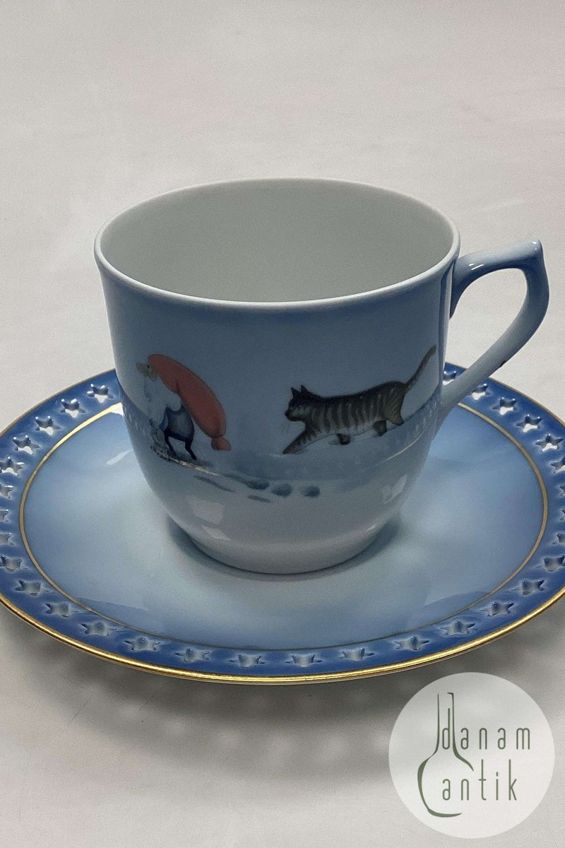 Bing og Grøndahl Harald Wiberg Julestel Kaffekop med Underkop No. 3503/305