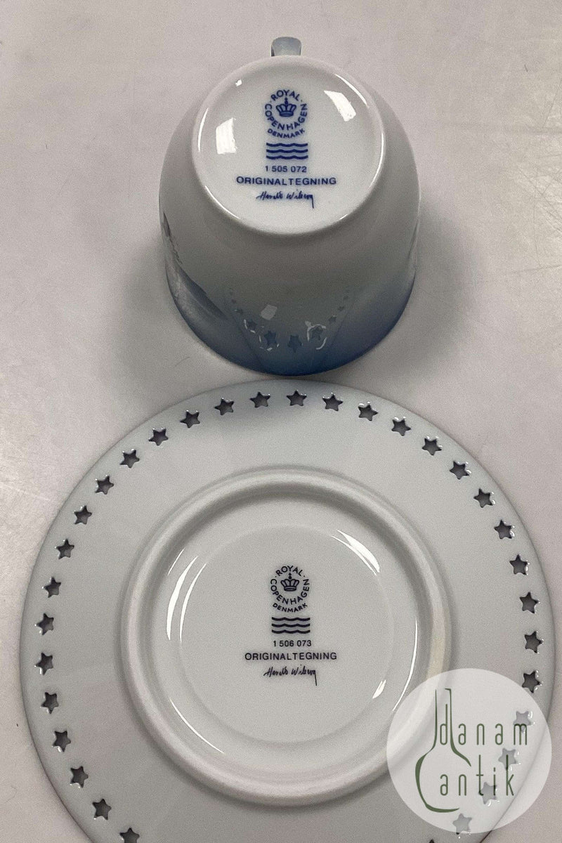 Bing og Grøndahl Harald Wiberg Julestel Kaffekop med Underkop No. 3505/305