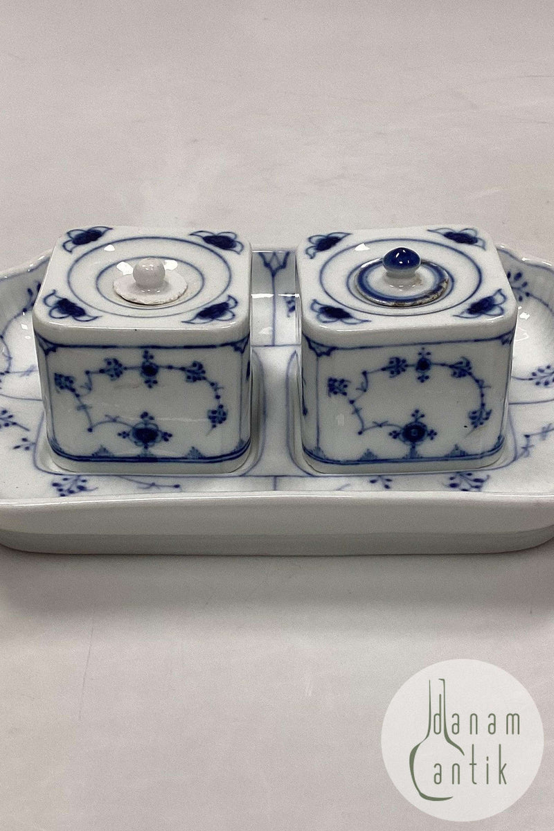 Royal Copenhagen Musselmalet Riflet Bakke med Blækhus No 127