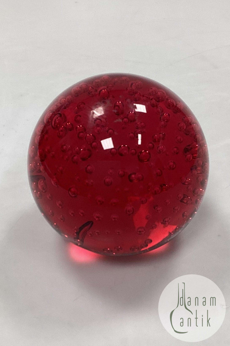 Rød Brevvægt i glas