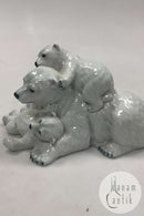 Royal Copenhagen Motherly love Figur Isbjørn Mor med unger No 354