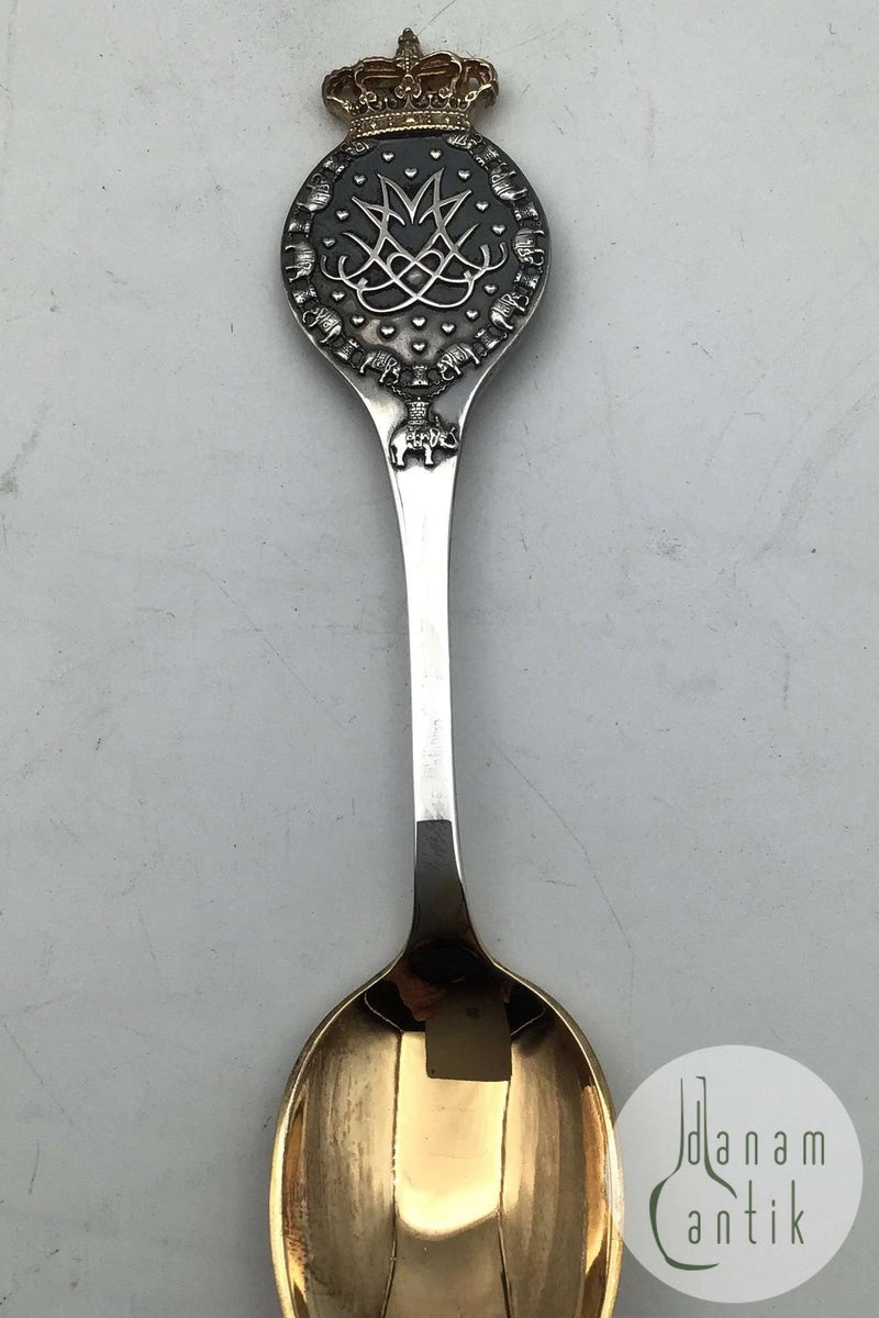 P Hertz Mindeske I Forgyldt Sterling Sølv fra 1992