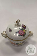 Royal Copenhagen Fuld Saksisk Blomst Sukkerskål med Låg No 1681