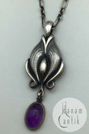 Georg Jensen纯银2012年周年纪念吊坠（紫水晶），带项链
