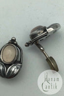 Georg Jensen Sterling Silber Ohrclips 2003 (Rosa Quarz)
