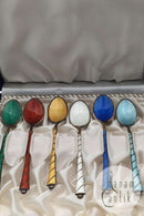 Egon Lauridsen (ELa) Sterling Silber/Edelstein Mokassin Löffel Vergoldet(6)