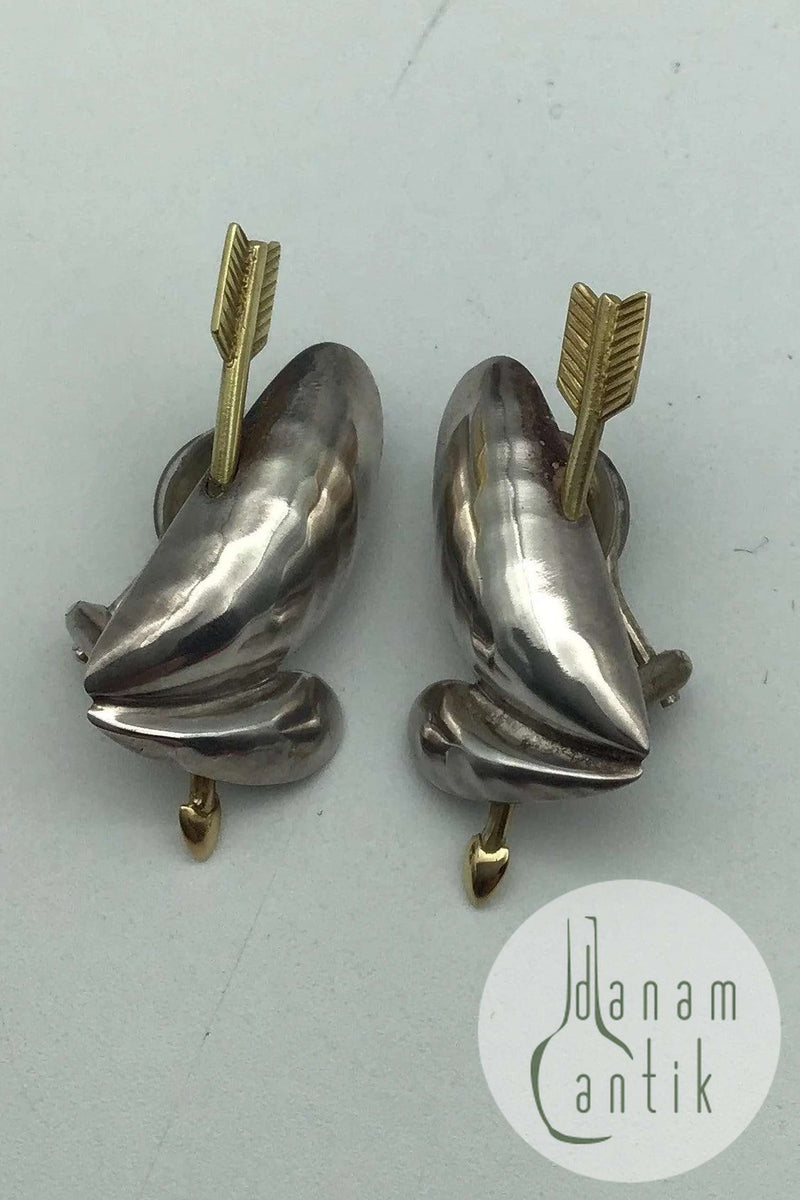 Georg Jensen Sterling Sølv/Guld Øreclips 2003 Isabell Kristensen