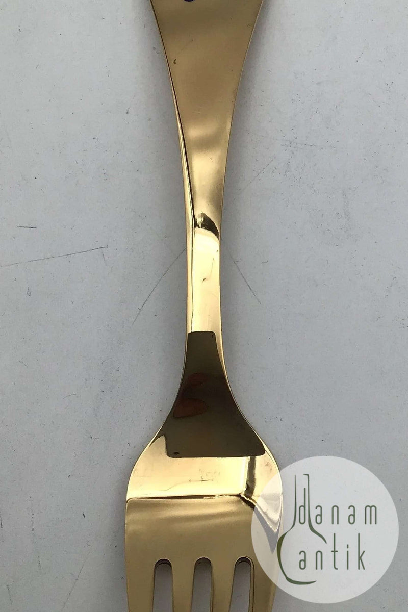 Georg Jensen Årsgaffel 1992 Forgyldt Sterling Sølv med emalje.