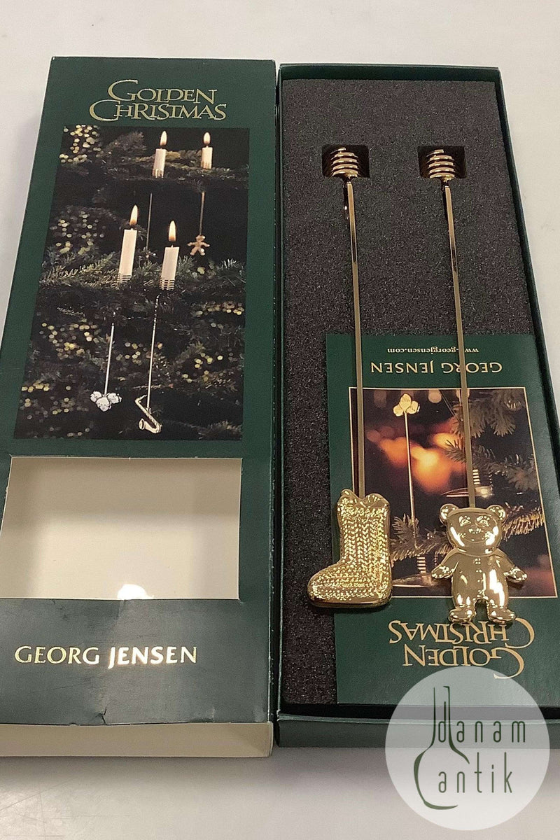 Georg Jensen Golden Christmas Lyseholder - Bamse og Julesok 2003