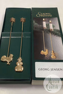 Georg Jensen Golden Christmas Lyseholder - Snemand og Hane 1999