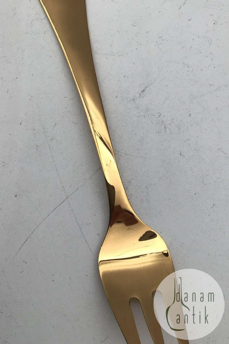 Georg Jensen Årskagegaffel 1989 Forgyldt Sterling Sølv med emalje.