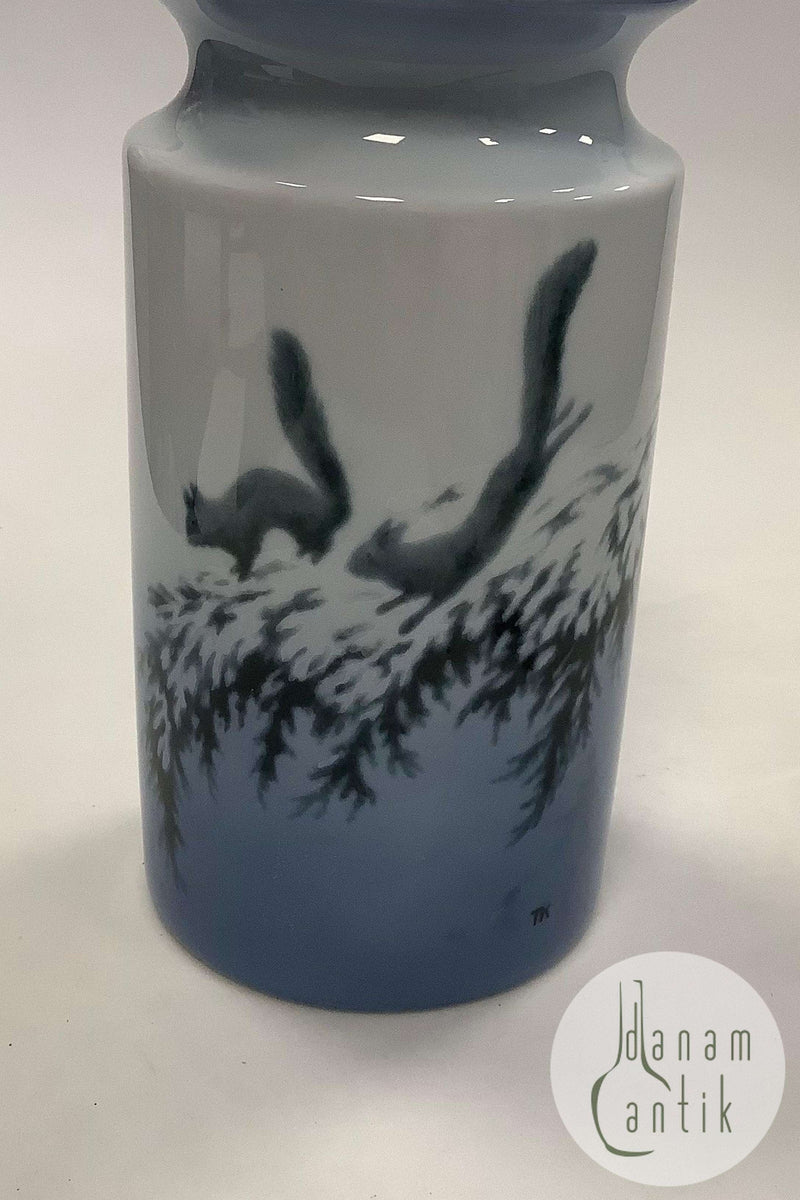 Porsgrund Norway Vase with Squirrel by Theodor Kittelsen