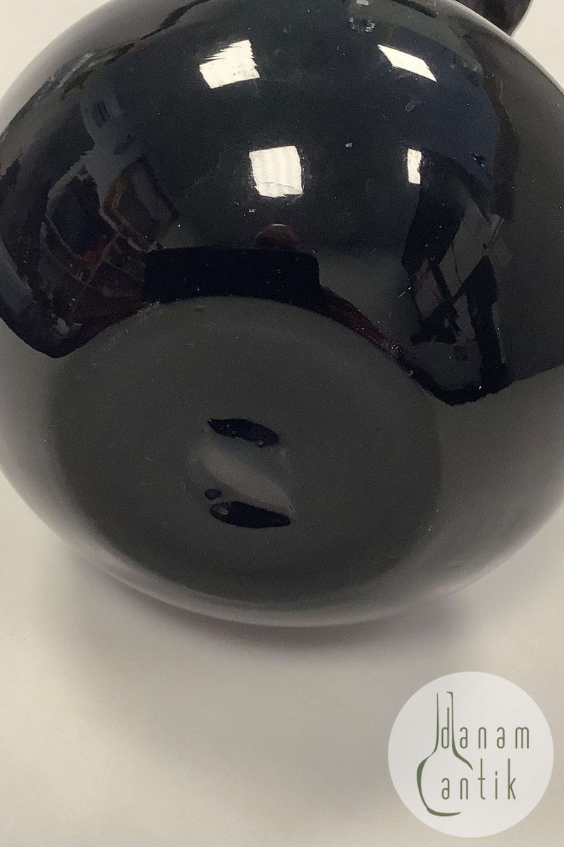 Glas Vase i Sort og Hvid fra Italien