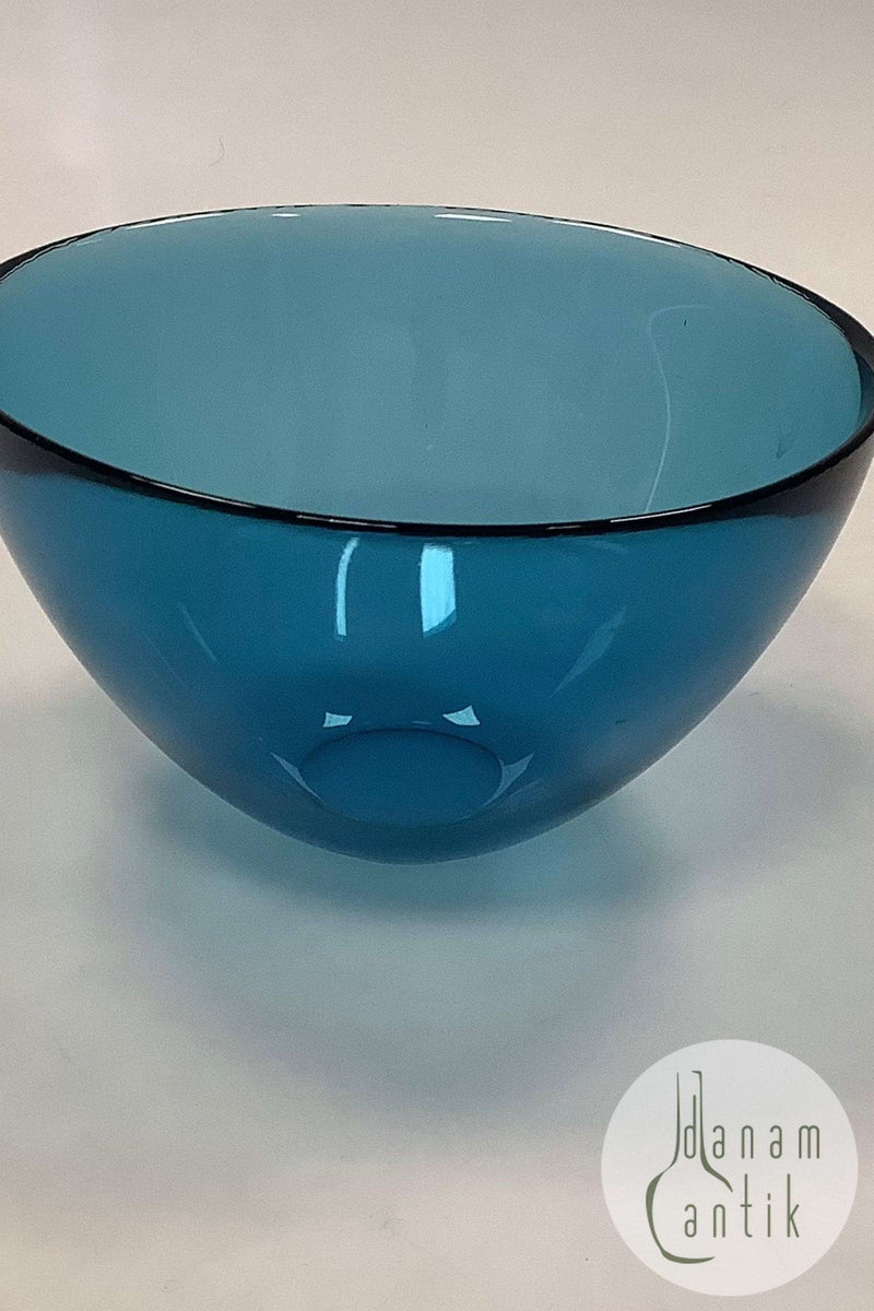 Orrefors Fuga Rund Glas Skål i blå Sverige