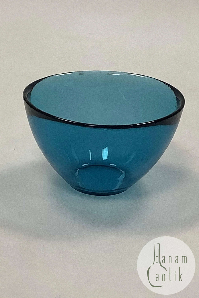 Orrefors Fuga Rund Glas Skål i blå Sverige