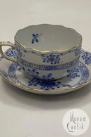 Herend Ungarn Kaffekop med underkop i Blå overglasur