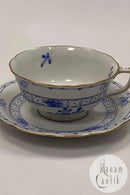 Herend Ungarn Thekop med underkop i Blå overglasur