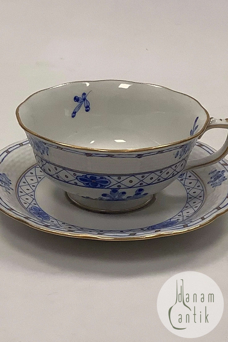 Herend Ungarn Thekop med underkop i Blå overglasur