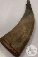 Antique powder horn made of horn