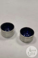 Par Just Andersen Tin Saltskåle med blå indsats