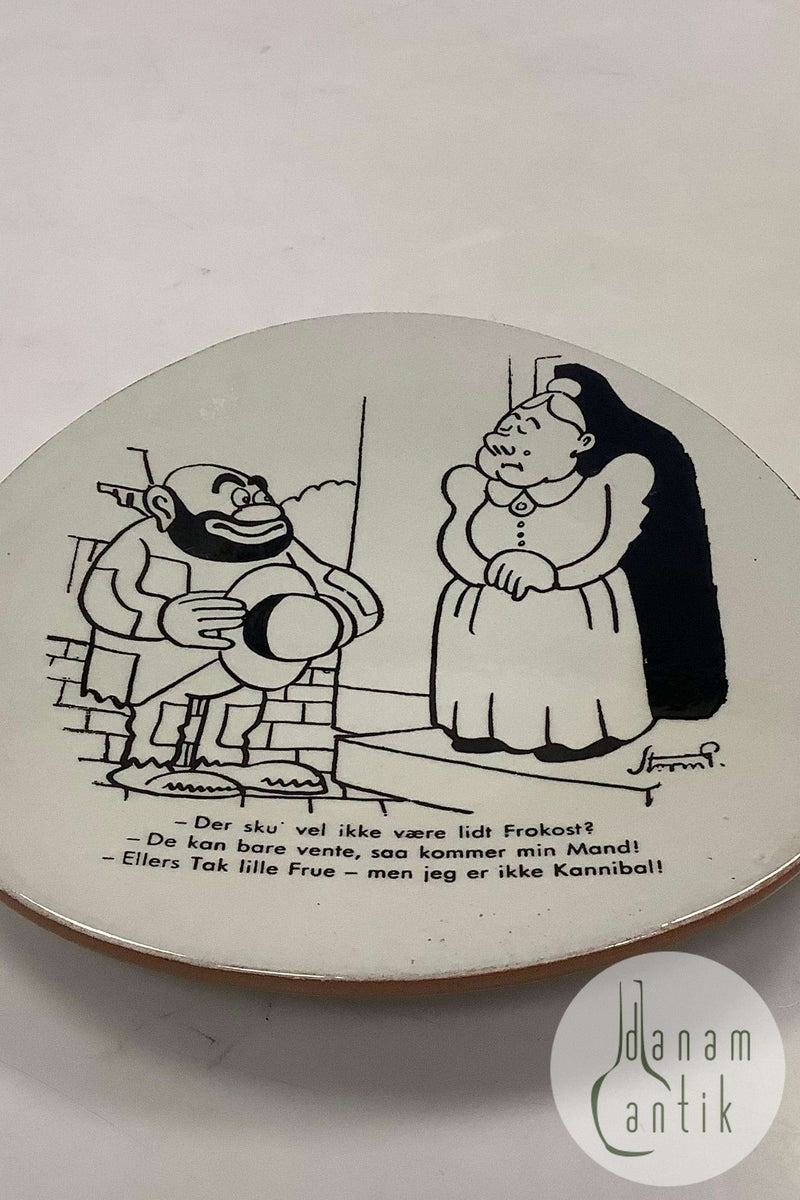 Knabstrup Platte med Storm P. Motiv og Vers