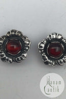 Georg Jensen Sterling Silber Ohrclips Ohrringe Jahr Schmuck 2002 Karneol