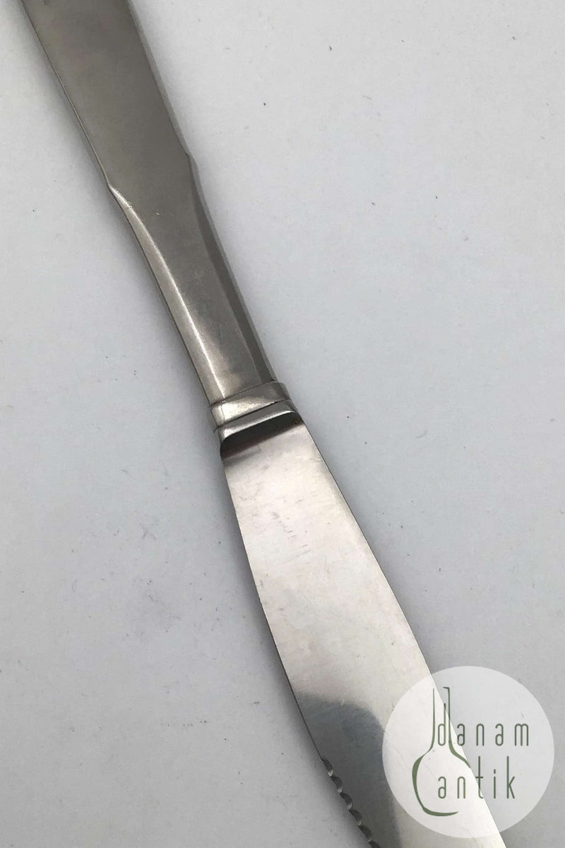 Georg Jensen Stainless Mitra, Mat Spisekniv langt skaft, kort blad, med skær