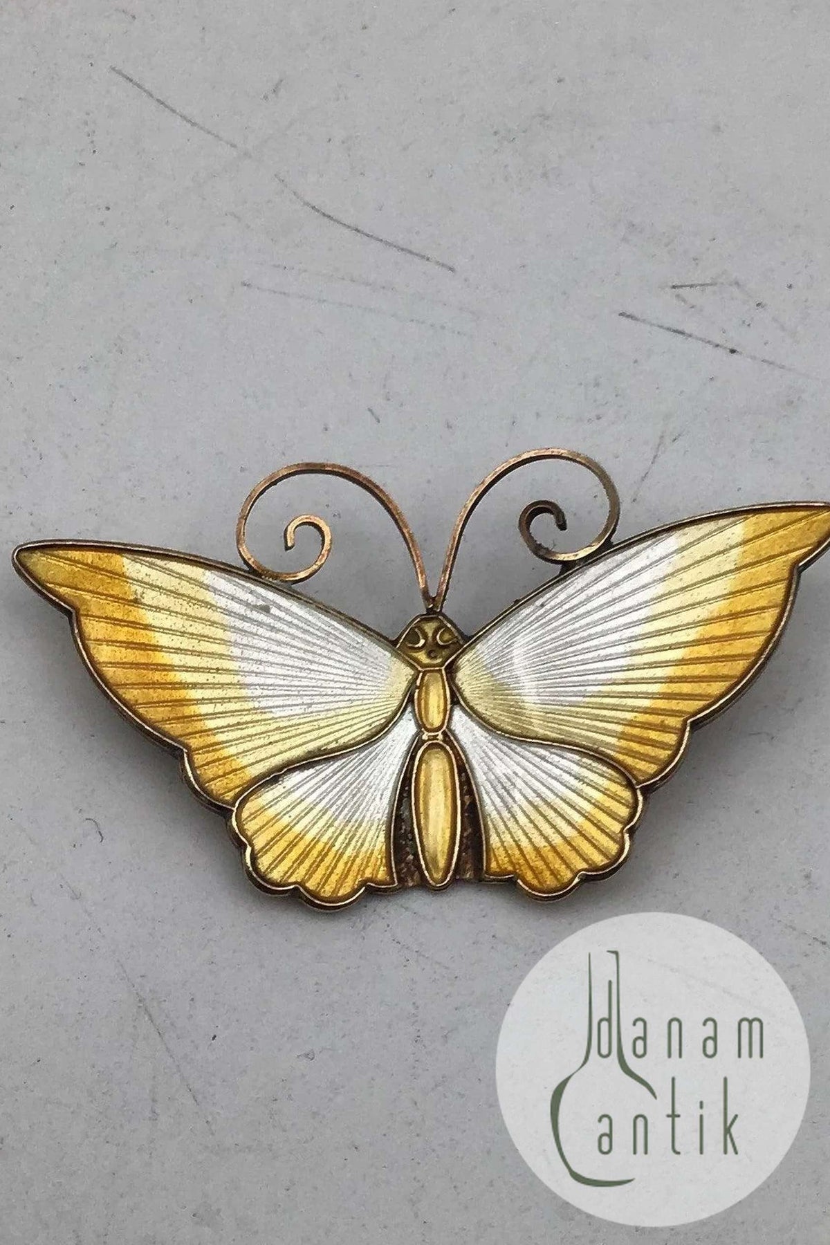 David Andersen Sterling Silver Butterfly Brooch with Enamel