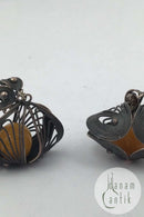 Filigrane Silberohrstecker mit Bernstein