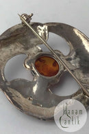 TS Design Sterling Sølv Broche med Rav