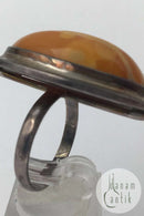 Sterling Sølv Ring med Rav