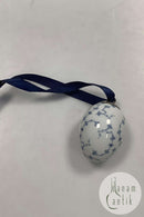 Royal Copenhagen Blue Fluted Plain Easter egg with ribbon