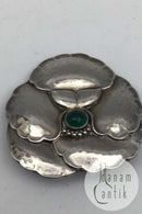 Georg Jensen Sterling Silber Brosche Nr. 113 (Grüner Achat)