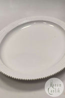 Royal Copenhagen Hvid Flora Danica Perlestel Stort ovalt serveringsfad no. 3520 / 374