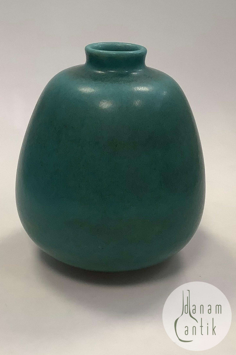 Stor Saxbo Vase i Flot Grøn Harepels glasur No 396