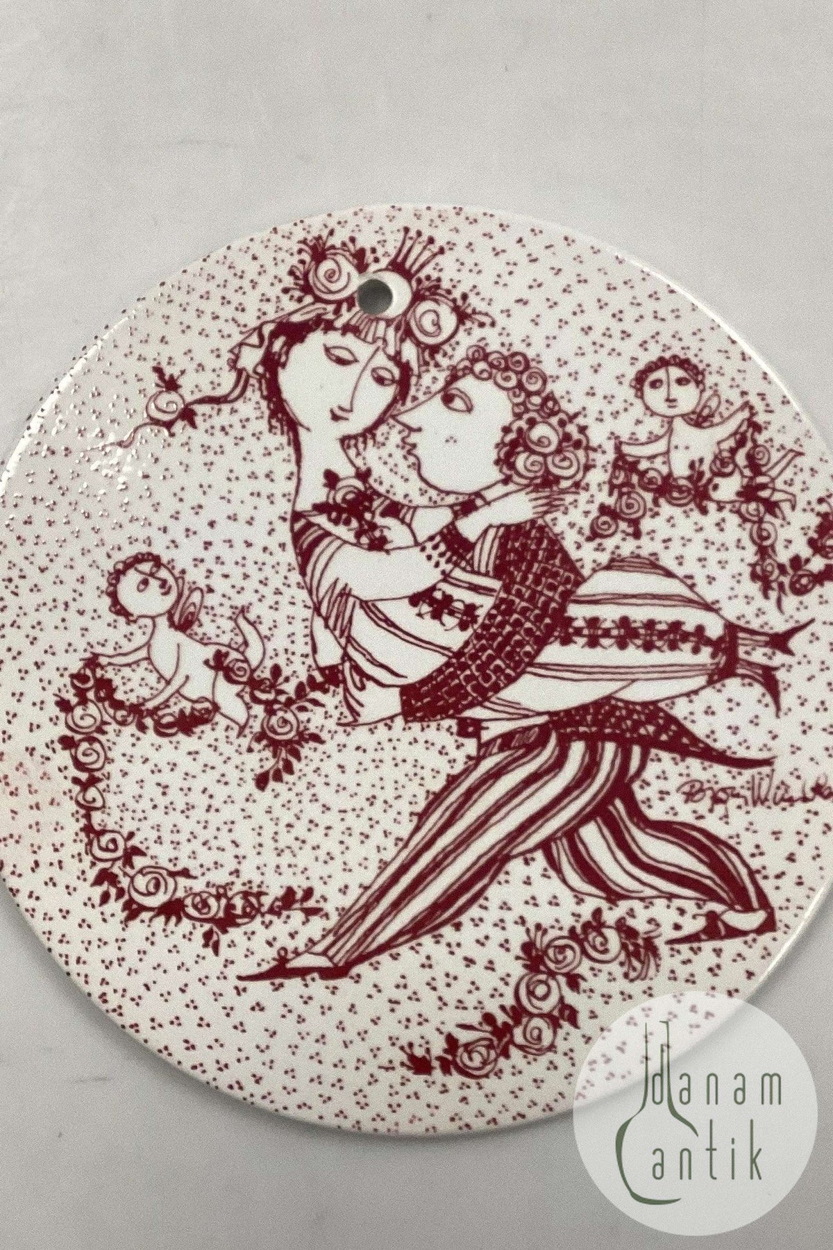 Bjørn Wiinblad: Red March plate from Nymølle - VICTOIRE