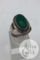 Niels Erik From Sterling Sølv Ring Grøn Agat