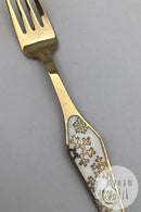 Sorenco Christmas fork 1967 of gold-plated sterling silver with enamel.