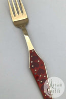 Sorenco Christmas fork 1969 of gold-plated sterling silver with enamel.