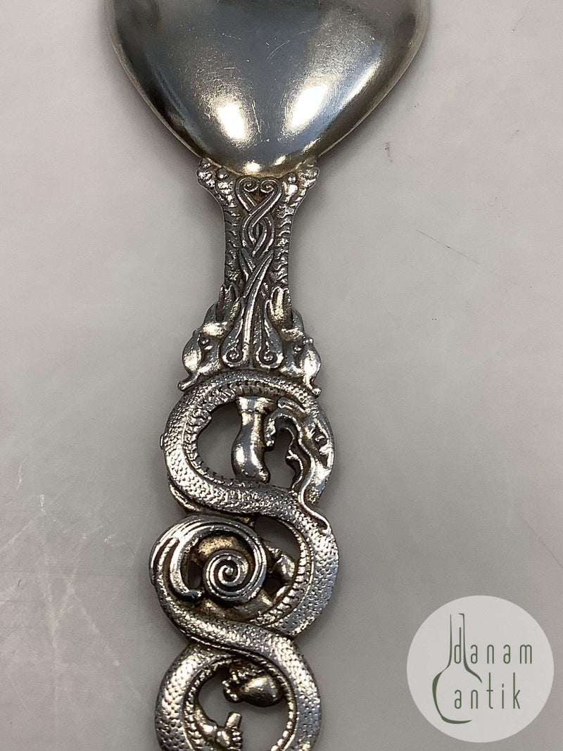 Dansk Sølv Servingsske af .C.I. Moinichen med Thor og midgaardsormen