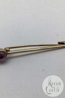 David Andersen 14K Gold Brooch / Tie Pin with Amethyst Measures 4.7 cm (1.85 inch) Weight 2.4 gr. (0.08 oz)