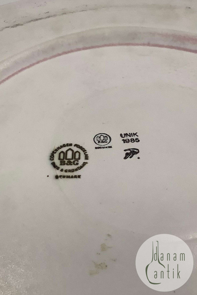 Bing og Grøndahl Stentøjsfad Unika af Jacqueline Poncelet (f. 1947 Liege i Belgien) fra 1985