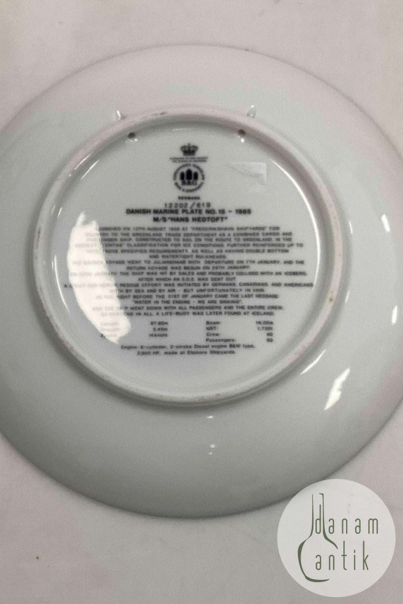 Bing og Grøndahl Skibsplatte fra 1985